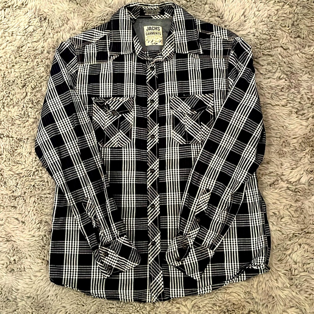 Plaid long sleeve button down